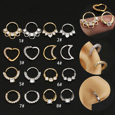 Crystal Nose Ring Heart Moon
