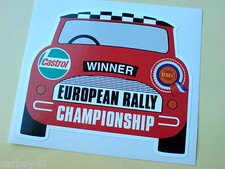 BMC Rosette Castrol European Rally Mini Fans Decal Sticker 1 off 100mm