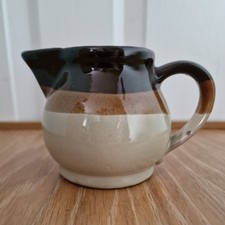 Vintage Stoneware Brown Cream Pottery Glazed Vintage Small Pitcher/Creamer