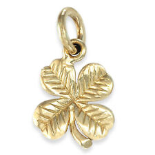 Handmade 9ct Gold Four Leaf Clover / Shamrock Pendant Charm
