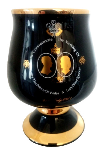 Prinknash black gold goblet - &,
