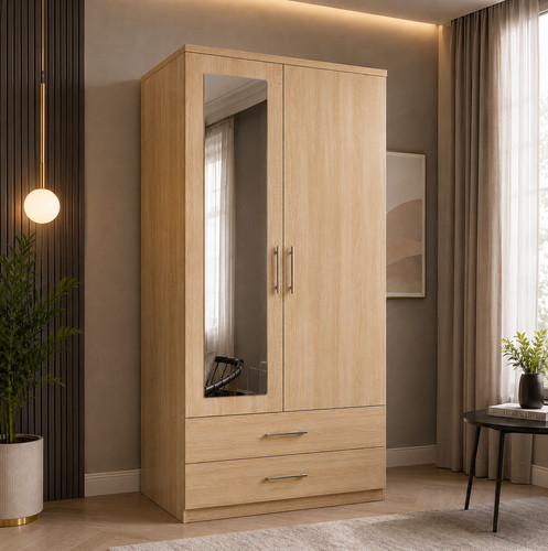 Premium mirrored wardrobe - mirrored, 2