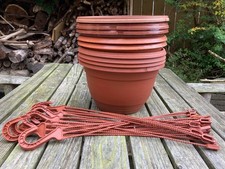 Plastic Hanging Baskets Pots Planters 25cm diameter x9 with Hangers