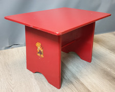 Vintage Child's Small Stool Red Painted Time Out Seat Chair 1960s 70s 26cm high