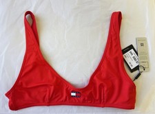 Tommy Hilfiger Scoop Neck Bralette Bikini Top- Red UK10 S