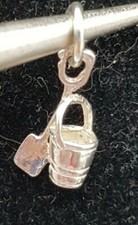 Silver Tested Mini Bucket & Spade Charm Seaside fun theme