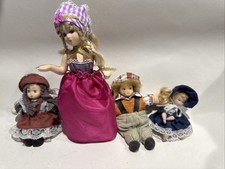 Miniature Porcelain Doll Bundle x 4 Baby & Girls Victorian Look Vintage VGC