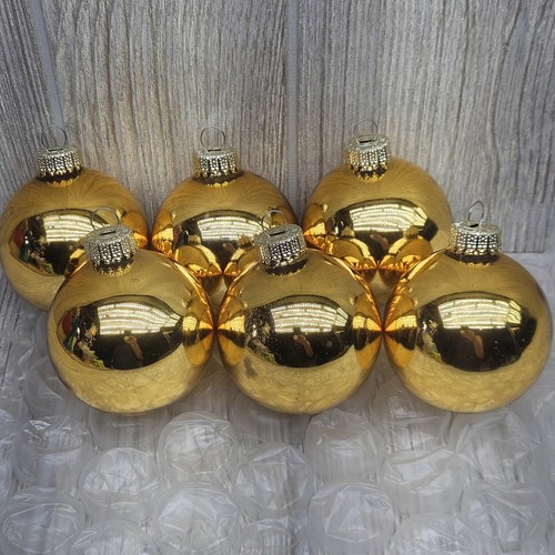 Gold glass christmas ornaments - gold,