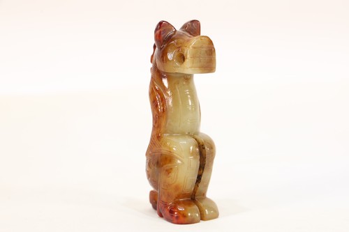 Jade carved beast face - beast, pattern