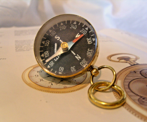 Pocket watch chain compass fob - chain,