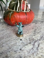 Berlin brass and Bronze verdigris Bear - Diminutive Figurine - RARE