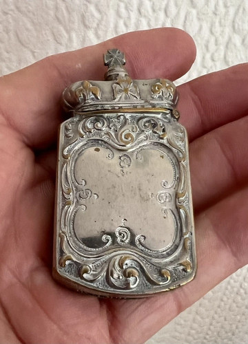 Antique silver plated vesta - silver,
