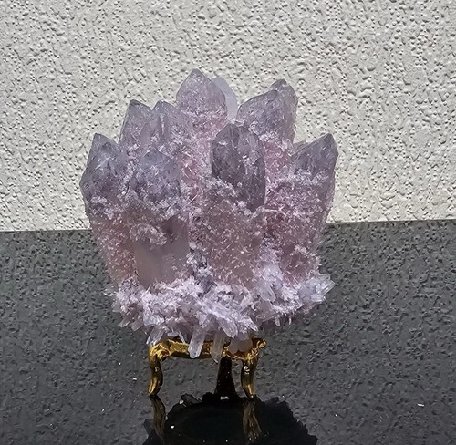Pink rose quartz cluster - rose,