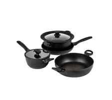 Prestige x Nadiya 4pc Non Stick Nesting Pan Set -Black NEW  *See Description*#71