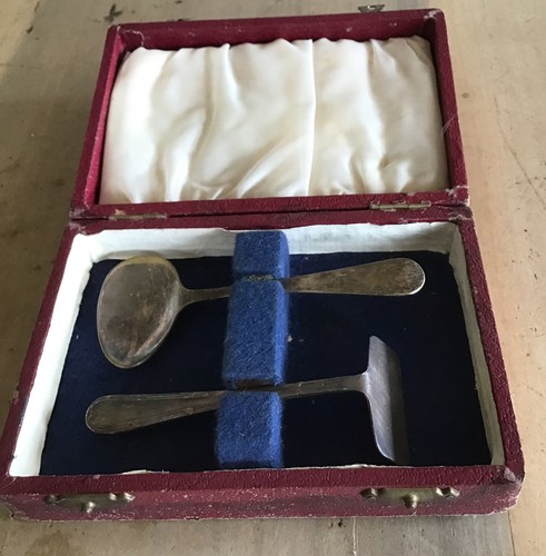 Antique christening set silver - christening,