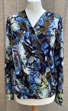 Paul Costelloe Blouse Size 10 NEW Black Label Faux Wrap Top Stylish & Elegant