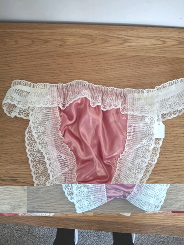 Sissy dusky pink satin tanga - pink,