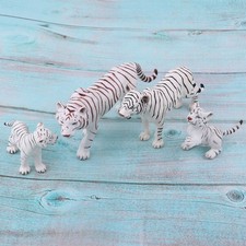 4pcs Lifelike White Tiger