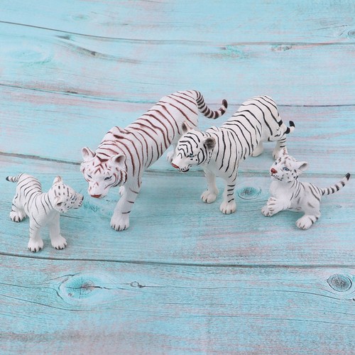 4pcs lifelike white tiger - 4pcs,