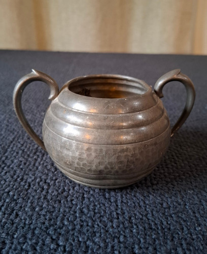 Vintage hand beaten - vintage, pewter