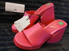 Zara Pink Mules Block Heels