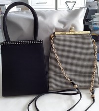 2   1990S HANDBAGS.  1 BLACK / 1 DOGTOOTH &BLACK PATENT