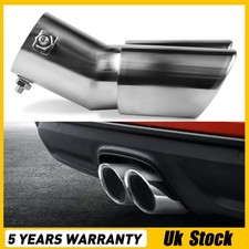 Universal Sport Dual Twin Chrome Exhaust Pipe Trim Tail Muffler Tip Stainless