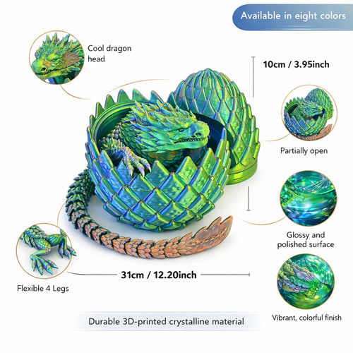 Printed crystal dragon egg - 3d,