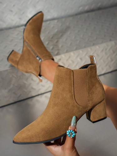 Pointed toe chunky heel - pointed‑toe, chunky‑heel