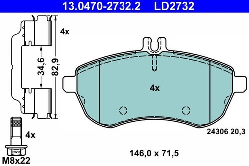 Brake pad set for - brake,