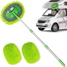 Car Wash Brush Kit with 43.3" Telescopic Handle, Car Washing Brush with 2 in 1 C