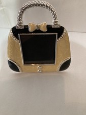 Unusual Photo Frame Metal and Enamel Type Handbag Type Good Cond W=175g H=15cm