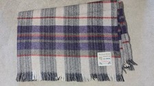 Vintage Highland Home Industries Purple & Grey Scottish All Wool Blanket Throw.