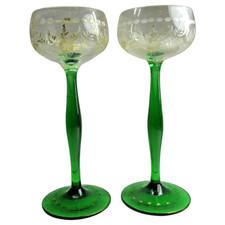2 Glasses Antique Bohemian