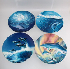 4 x Danbury Mint Dolphin Plates, Robin Koni , Coalport Collector Plates