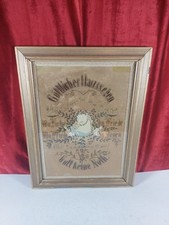 Antique German Religious Embroidered Punch Paper Sampler Jesus 