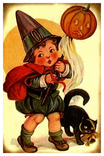 Vintage style halloween - style,