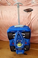 BOYS RACING CAR STYLE SOFT SHELL SUITCASE ON WHEELS