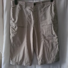 WOW~Mens~Marks and Spencer~Light Putty~Cotton Chino Shorts~Size 34" Waist~FAB!!!