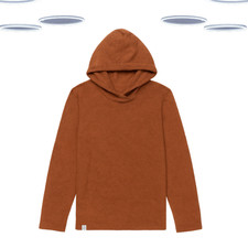 Ex Fat Face Women's Hoodie - Textured Knit Overhead Rust Red