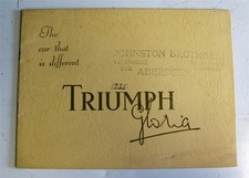 TRIUMPH Gloria Car Sales Brochure 1935 #P.101/2