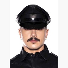 Genuine Leather Military Cap