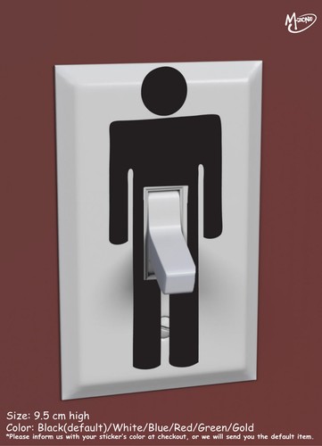 Penis light switch sticker - 2x,