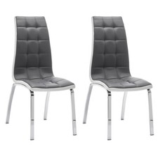 2/4/6X Faux Leather Dining Chairs PU Padded Seat Dining Room Kitchen Chair Set