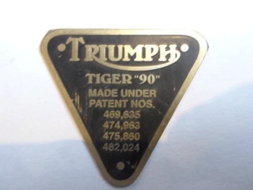 Nameplate sign triumph tiger - sign,