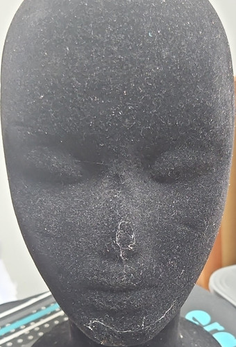 Black styrofoam wig display - black,