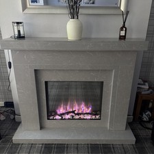 Bespoke Fireplace - The Aria Suite In Italian Grey  Inc 640+ HD Electric Fire
