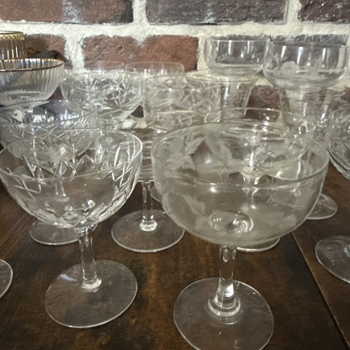 Vintage etched glass - 30,