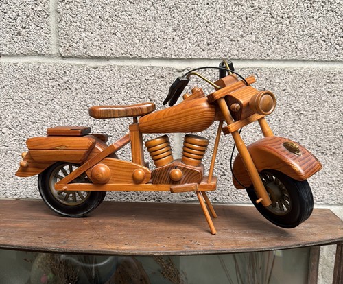 Wooden indian chief - wooden, motorcycle