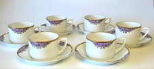 Antique Coffee Set 6 Cups &